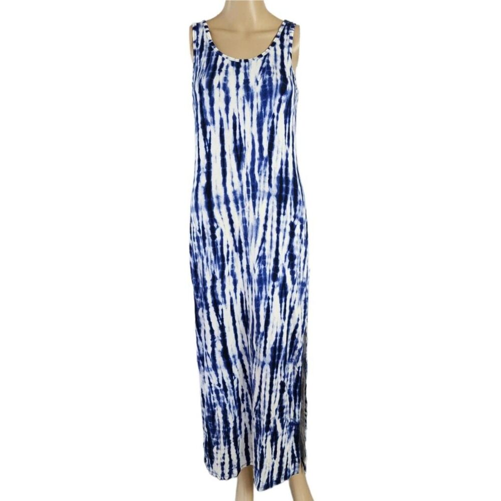 MICHAEL Michael Kors Tie-Dye Sleeveless Maxi Dress Blue & White Size Small